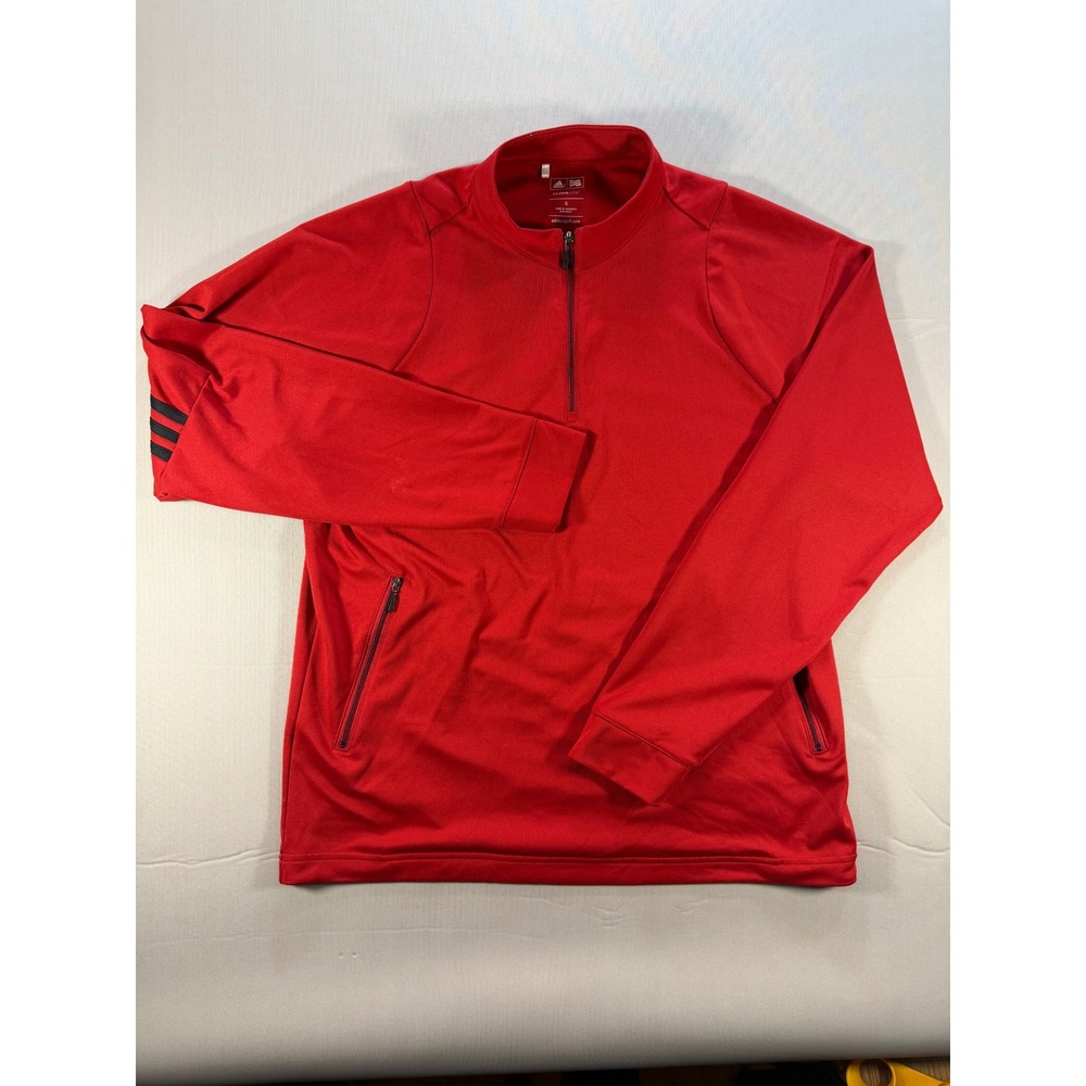 Adidas Golf Climalite Quarter Zip Pullover Red Black P78492 Mens Small